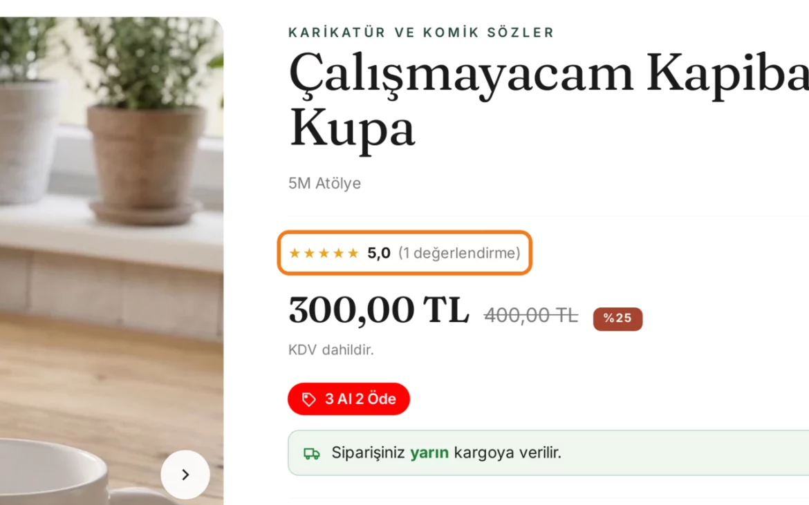 Yıldız ve Yorum — Mağazada: 5matolye.com'da canlı çalışan hâli