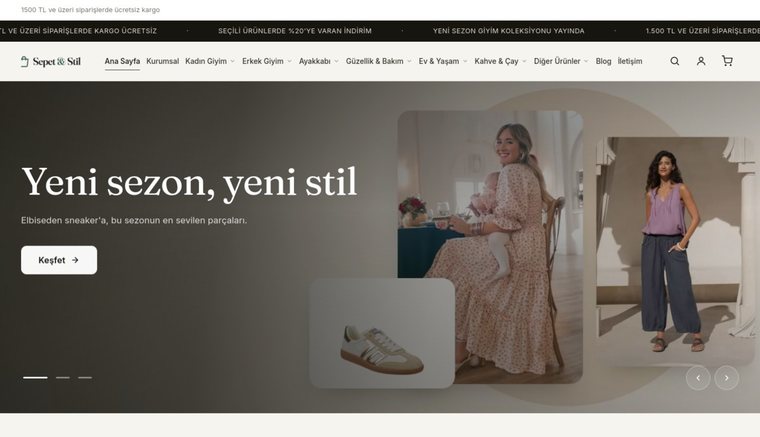 Goyomod Tema 1 örnek mağaza: Sepet & Stil
