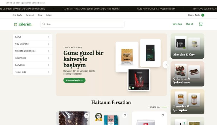 Goyomod Tema 2 örnek mağaza: Kilerim