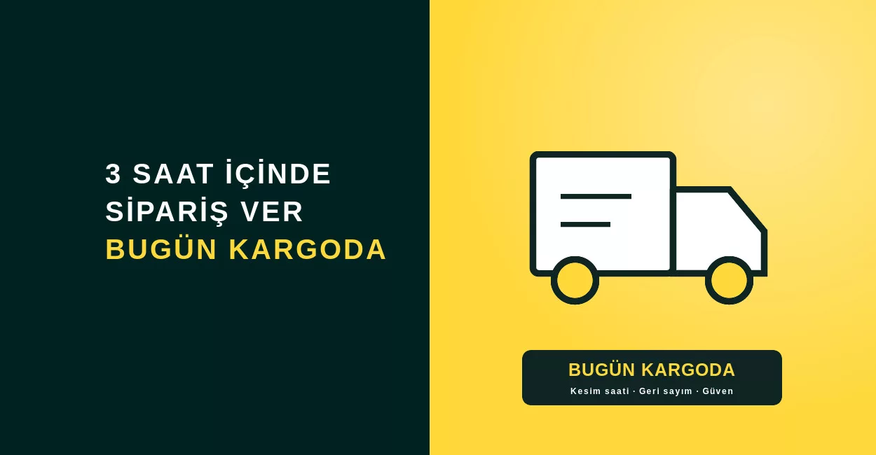 Bugün Kargoda Geri Sayımı: "3 Saat İçinde Al, Bugün Kargoda" Aciliyetinin Gücü Bugün Kargoda Geri Sayımı: "3 Saat İçinde Al, Bugün Kargoda" Aciliyetinin Gücü