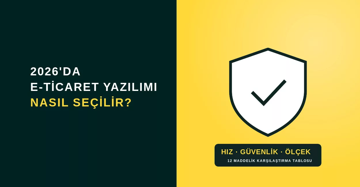 2026'da E-Ticaret Yazılımı Seçerken Dikkat Edilmesi Gerekenler: Hız, Güvenlik ve Ölçeklenebilirlik