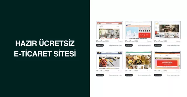 Hazır Ücretsiz E-Ticaret Sitesi